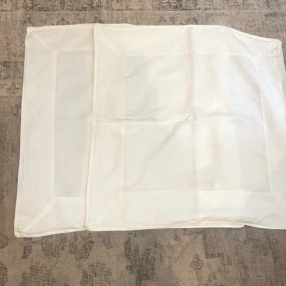 Serena and Lilly Positano Linen Euro Sham in pure white set of 2